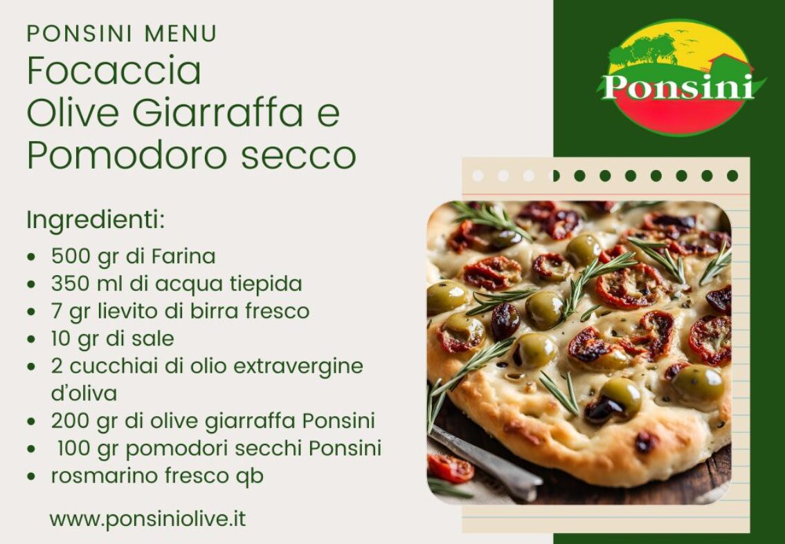 Focaccia siciliana con olive Ponsini